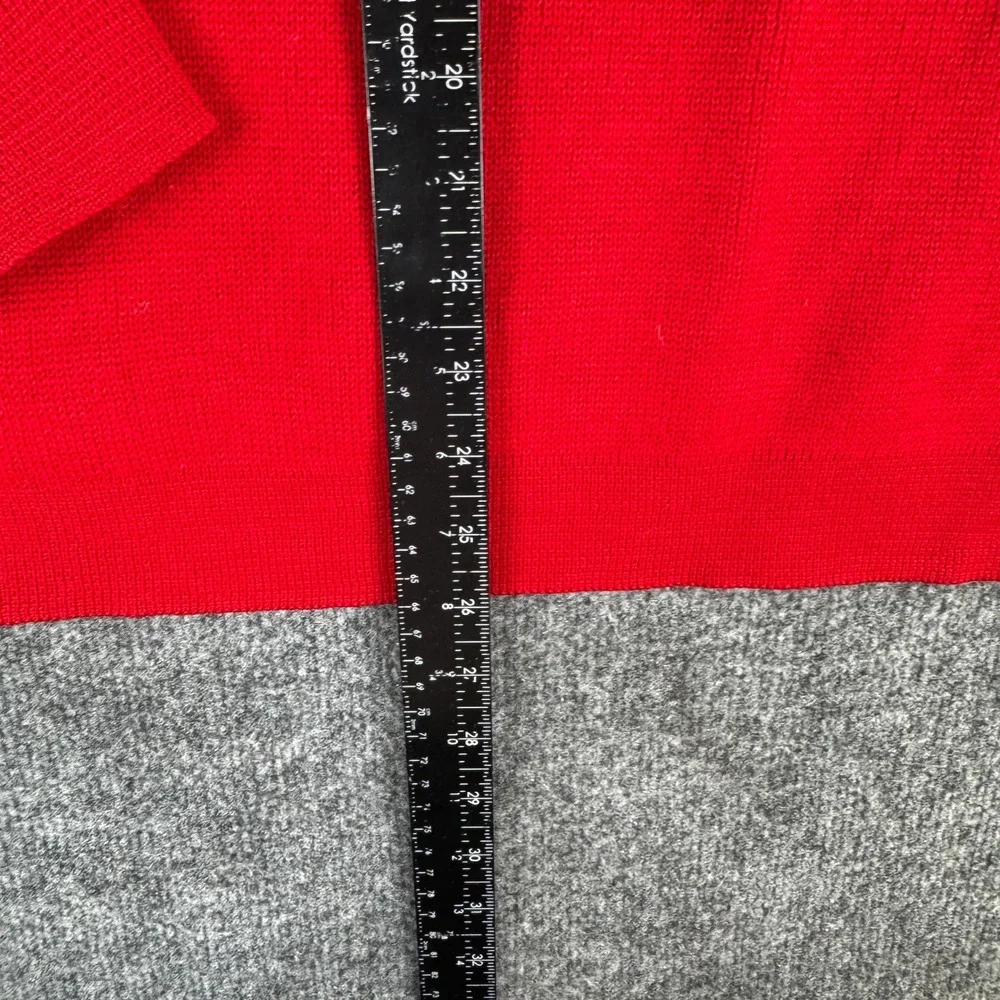 Meister Knit Sweater Mens Size L Red Wool Racing Stripe Crewneck Austria Fair